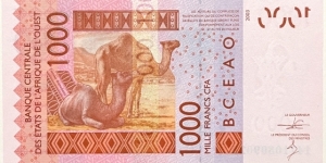 Banknote from West African States