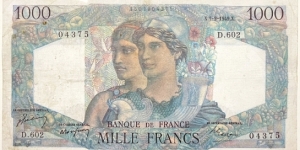 1000 Francs Banknote