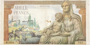 1000 Francs Banknote