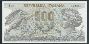 (Reproduction) / 500 Lire / pk (93a) / (1970)  Banknote