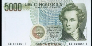 (Reproduction) / 5.000Lire / pk (111b) / (1985)  Banknote