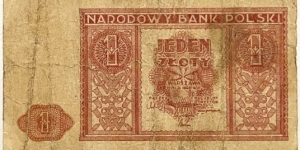 1 Zloty Banknote