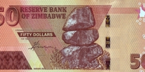 Zimbabwe 2020 50 Dollars. Banknote