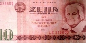 German Democratic Republic (East Germany) 10 Mark.
LE 326655 Banknote