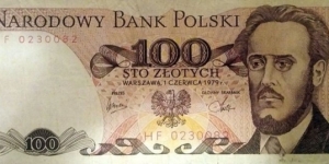 Poland 100 Złotych.
HF 0230082 Banknote