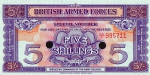 British Armed Forces N.D. 5 Shillings.

Series II. Banknote