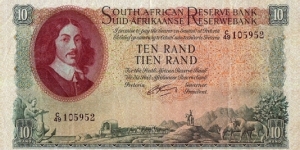 South Africa N.D. (1962-65) 10 Rand.

English on Top type. Banknote