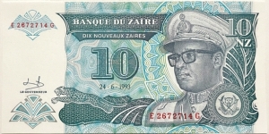 10 Nouveaux Zaires (Republic of Zaire)  Banknote