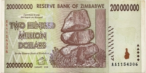 200.000.000 Dollars Banknote