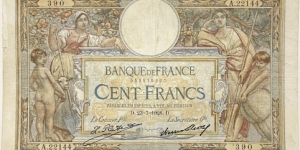 100 Francs (Platet & Strohl) Banknote