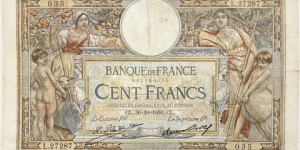 100 Francs (Platet & Strohl) Banknote