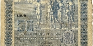 50 Markkaa (Litt.D / Jutila & Alsiala) Banknote