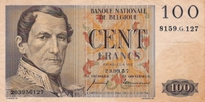 BELGIUM 100 Francs 1957 Banknote