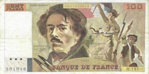 FRANCE 100 Francs 1991 Banknote