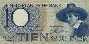 NETHERLANDS 10 Gulden 1944 Banknote