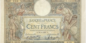 100 Francs (Platet & Aupetit / 1926) Banknote