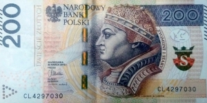 200 Złotych. 
CL4297030 Banknote