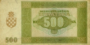 Banknote from Croatia