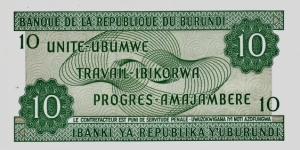 Banknote from Burundi