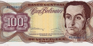 VENEZUELA 100 Bolivares Banknote