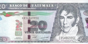 20 quetzales; May 27, 2020. Banknote