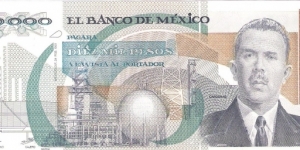 10,000 pesos; Series MH; February 24, 1987. Banknote