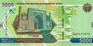 UZBEKISTAN 5000 Sum Banknote
