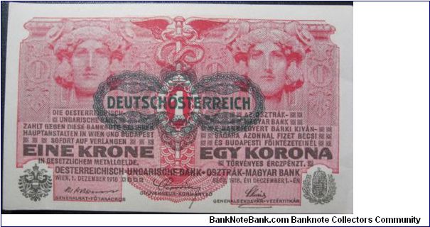 Austria, 1 koruna Banknote
