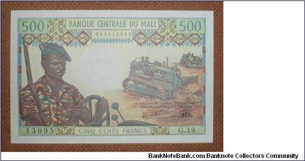500 Francs, colorful. Banknote