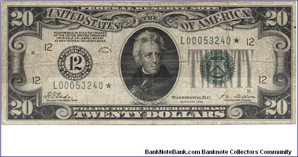 $20 star Federal Reserve Note Banknote