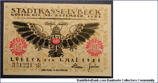 Germany Lubeck 50 Pfennig Notgeld Note 1921

NOT FOR SALE Banknote