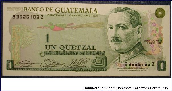 Guatemala 1 Quetzal 1982 Banknote