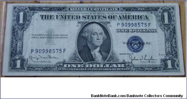 US 1 Dollar Silver Certificate 1935D Banknote