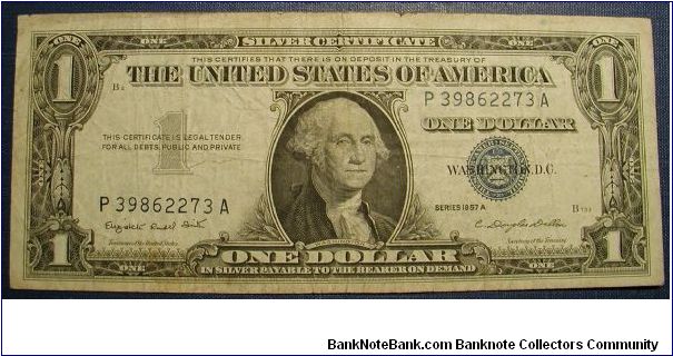 US 1 Dollar Silver Certificate 1957A Banknote