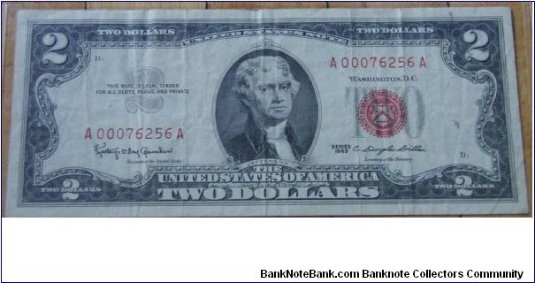 US 2 Dollar Federal Reserve Note 1963 Banknote