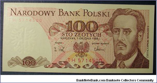 Poland 100 Zloty 1988 Banknote