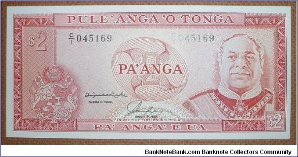 2 Pa'anga, fat man at r. Banknote