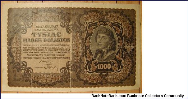 Poland 1,000 Marek 1919

NOT FOR SALE Banknote