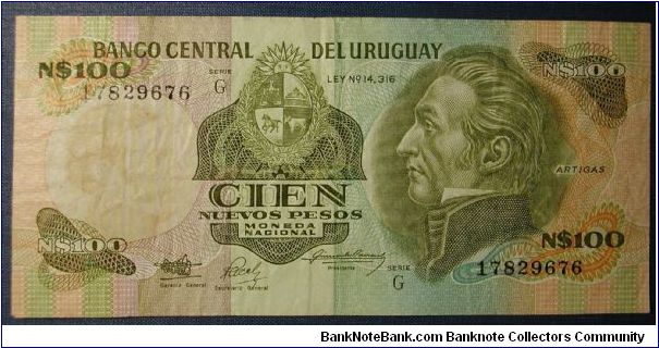 Uruguay 100 New Pesos 1991 Banknote