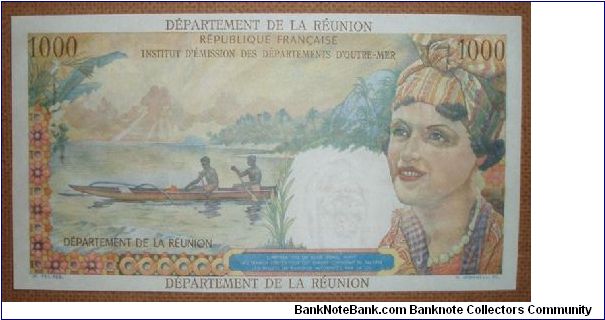 Reunion 1000 Francs, gorgeous! (20 Nouveux) Banknote