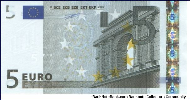 P-1u, 5 Euro, 2002, Signatur Duisenberg Banknote