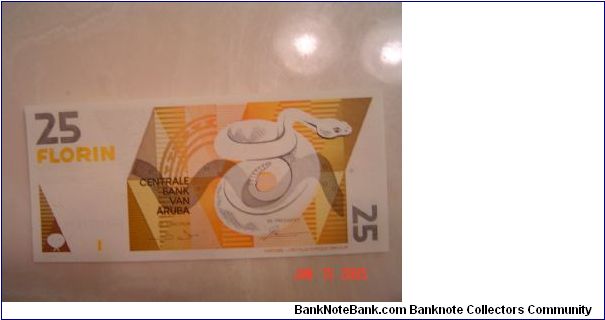 Aruba P-12 25 Florin 1993 Banknote