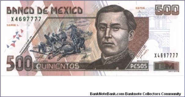 P-NEW, 500 Pesos, 1999 Banknote