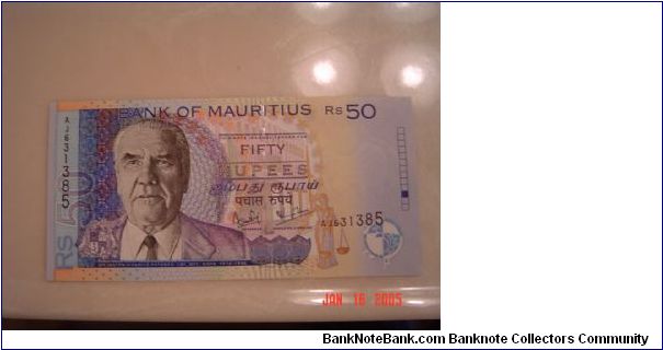 Mauritius P-50 50 Rupees 1999 Banknote