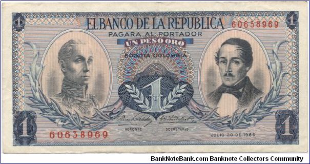 1 peso oro. Banknote