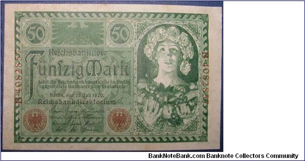 Germany 50 Marks 1920

NOT FOR SALE Banknote