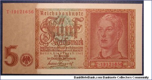 Nazi Germany 5 Marks 1943

NOT FOR SALE Banknote
