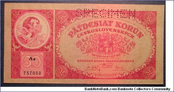 Czechoslovakia 50 Korun Specimen 1929

NOT FOR SALE Banknote