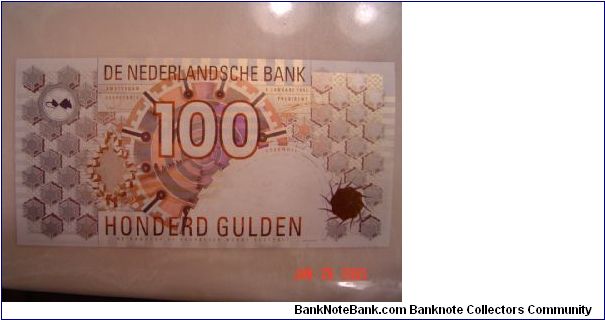 Netherlands P-101 100 Gulden 1992 Banknote