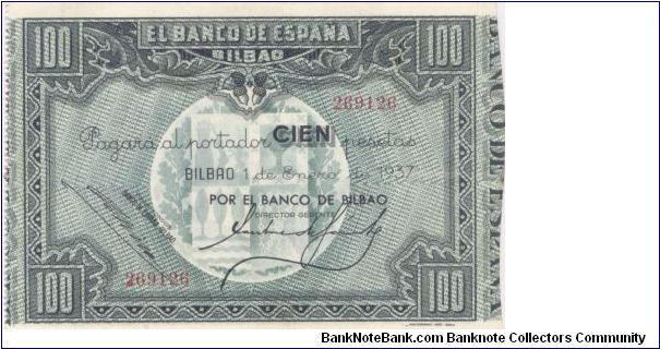 100 Pesetas during Spanish Civil War Banknote